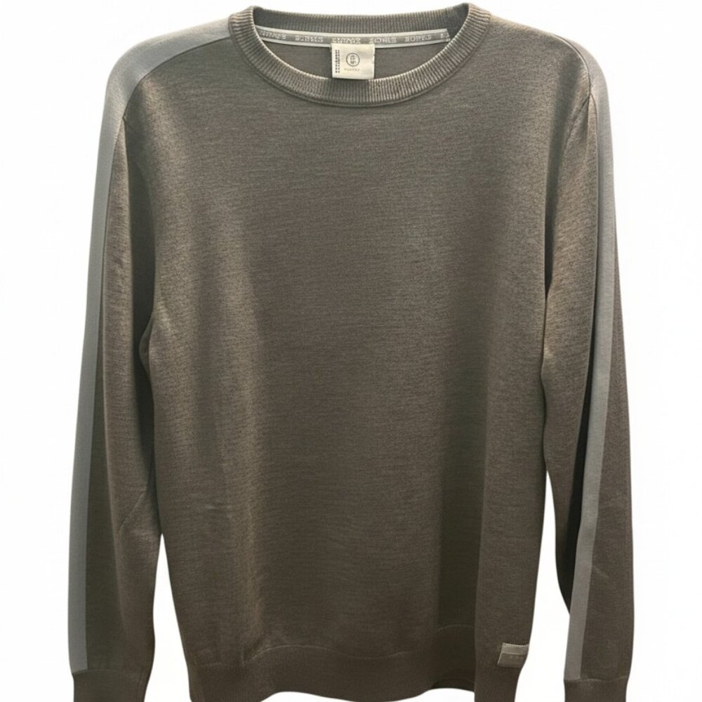 Bogner Mens Wool Crewneck Sweater Size L Knit Stripe Luxury Athleisure NWT 550